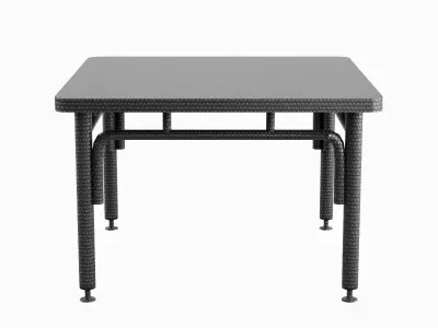 Metallic Table Set Low-poly 3D model