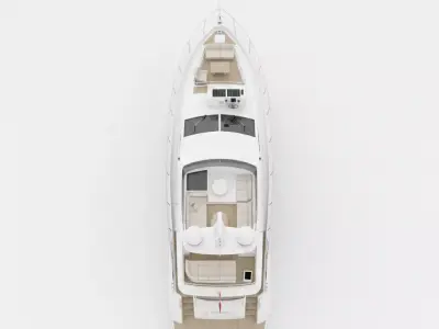 Modern Luxury Flybridge Motor Yacht Low-poly 3D model