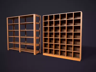Vintage Storage Shelving Set Low-poly 3D model