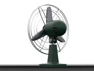 Industrial  Fan - Rigged - Futuristic - Retro Low-poly 3D model