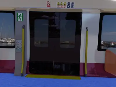 modern train Low-poly 3D model
