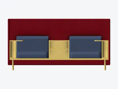 Sofa - Contemporary - Flame - Central Shelf Work Shelf Low-poly 3D model purchase