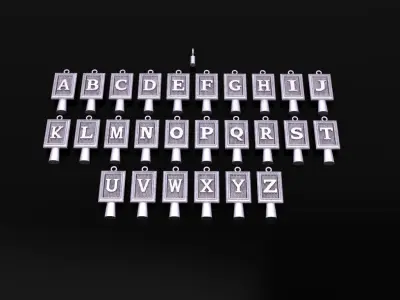 Antique Vintage Style Box Rectangle Letter Frame Pendant STYLE 5 3D print model purchase