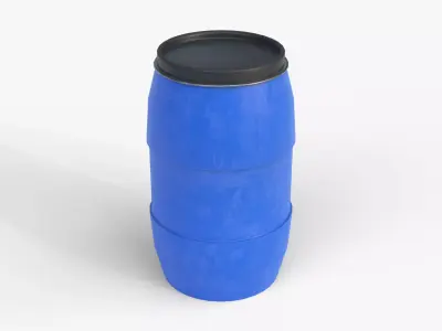 Plastic Water Barrel Low-poly 3D model