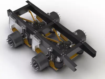 Truck 2 Axle Chassis 3D model