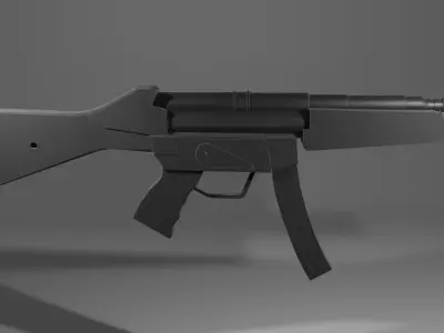 Weapon Mp5 low-polly for mobile indie games  Low-poly 3D model