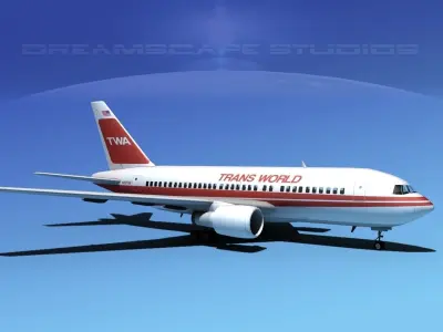 Boeing 767-100 Trans World 1 3D model