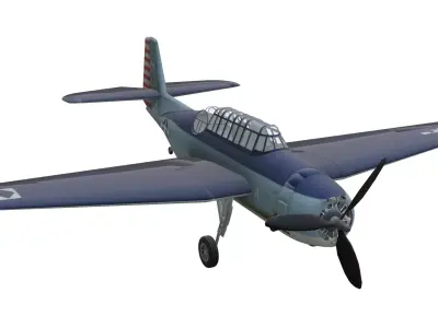 Grumman TBF Avenger Low-poly 3D model