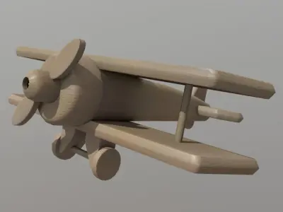Wooden Plane Low-poly 3D model purchase