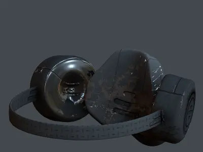 Gas mask helmet 3d model scifi Low-poly Low-poly 3D Low-poly 3D model