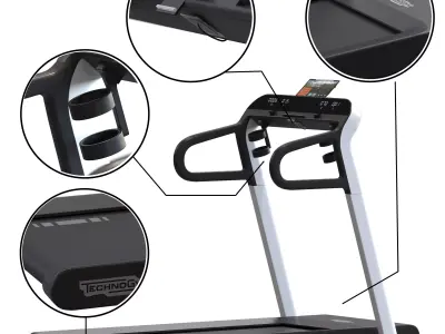 Technogym Cardio Equipment Treadmill Bike Elliptical Climbing 3D model
