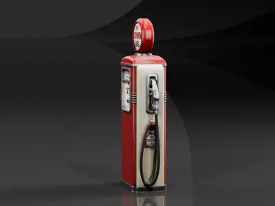 Game Ready Vintage Gas Pump Free low-poly 3D model