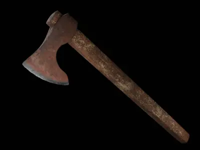 Axe game assets Low-poly 3D model Low-poly 3D model