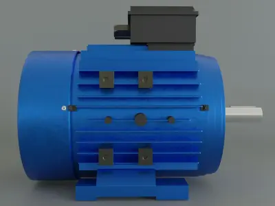 Electric motor Low-poly 3D model purchase