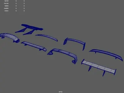 Car Spoiler Pack 01 Low-poly 3D model