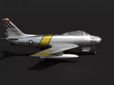 F-86 Sabre USAF Low-poly 3D model