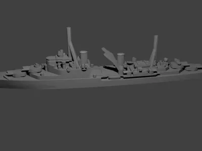 British Crown Colony Class Cruiser Warship 3D print model