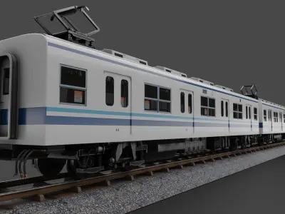 Tobu Railway Series 8000 Low-poly 3D model