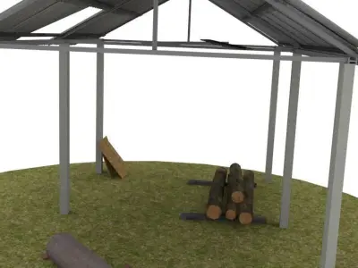 Abandoned warehouse Free low-poly 3D model