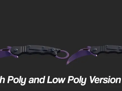 Low Poly Game-Ready Realistic Karambit Low-poly 3D model