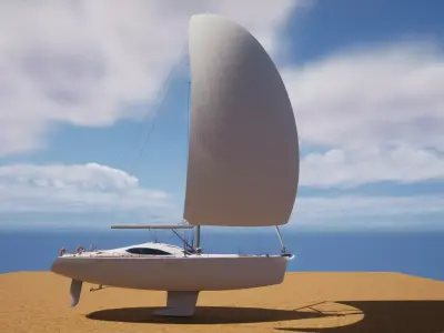 Sailboat - Yacht Low-poly 3D model