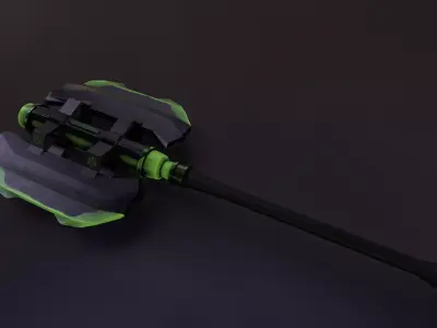 Game Ready necrotic axe Low-poly 3D model
