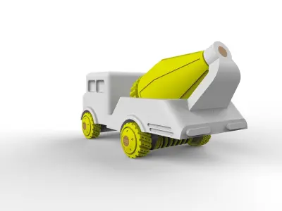 Toy cement truck  3D print model