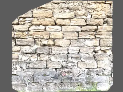 Gate wall of a beautiful fort built thousands of years ago 3D model