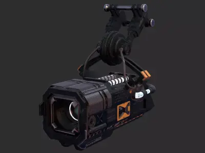 Sci-fi Cannon Low-poly 3D model