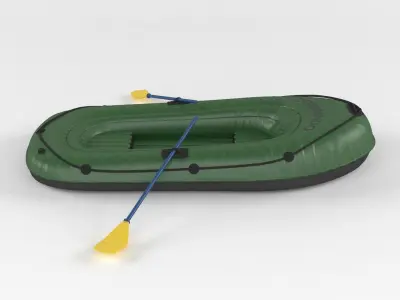 Inflatable fishing boat 3D model by javidan