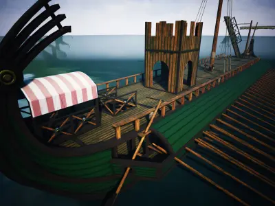 Roman Trireme Low-poly 3D model