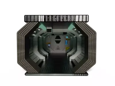 Sci-Fi Airlock Corridor Low-poly 3D model