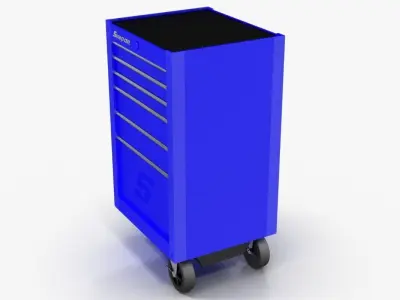 Tool Storage End Blue Low-poly 3D model