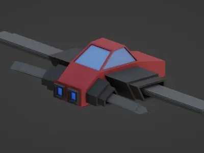 Low-poly Flying Car Low-poly 3D model