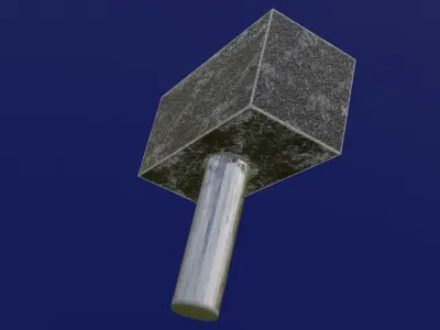 Low poly high quality model of Hammer for games Free low-poly 3D model