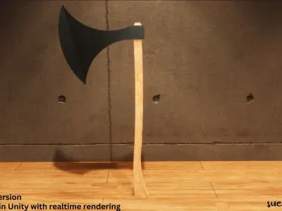 Axe - Lowpoly Textured and Colorbased Free low-poly 3D model