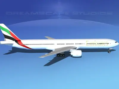 Boeing 777-300 MP Emirates 3D model