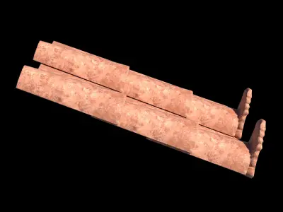 Roman roof tiles Low-poly 3D model