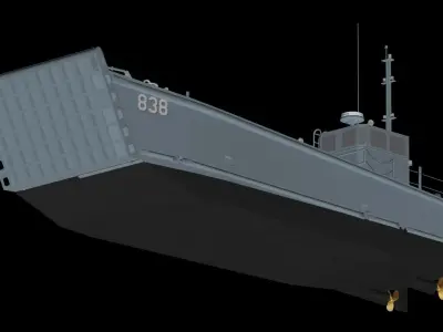 Landing Craft Mechanized LCM-8 Low-poly 3D model