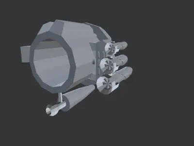 ZkS2SGun letter e Low-poly 3D model