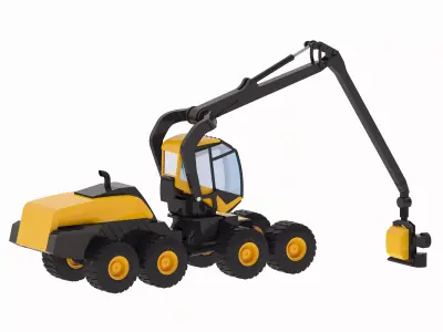 Harvester Forestry Scorpion King Low-poly 3D model