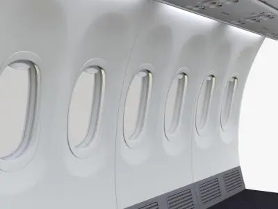 Ryanair Economy Airplane Wall Section 3D model