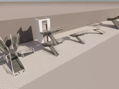 Industrial Stairs 3D Model 3D model purchase