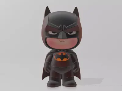 Chibi Batman with Expressive Face 3D Model 3D model