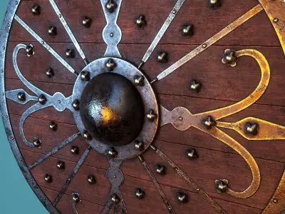 Viking Shield Low-poly 3D model 18