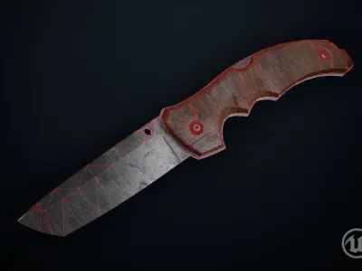 Old Knife - Game Ready Low-poly 3D model