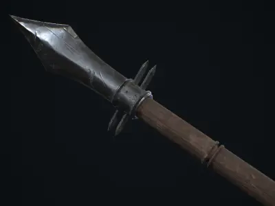 Medieval Weapon Spear  -PBR- Game Ready Low-poly 3D model