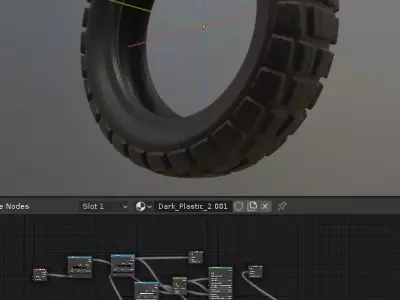 E-Scooter Rubber Tire with Procedural PBR Material Setup 3D model