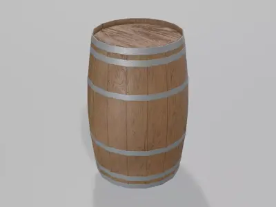 Medium Toasted Lowpoly Rundlet Barrel Low-poly 3D model