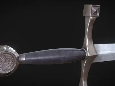 Medieval Knight Sword 01 Low-poly 3D model